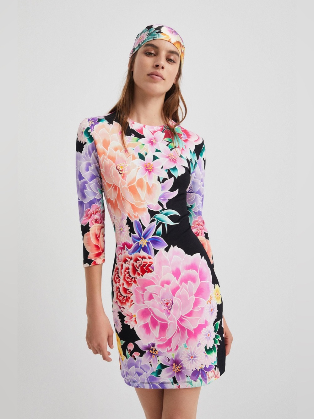 NWT Desigual Maria Escoté Floral Print Slim Fit Dress